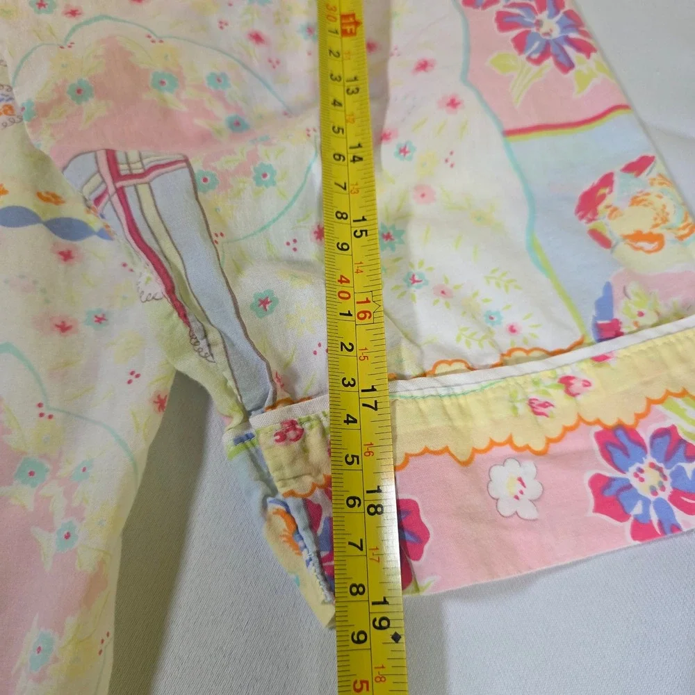 NICK & NORA Women's XL Pastel Calendar Floral Nightshirt Pajama Shirt RARE PRINT